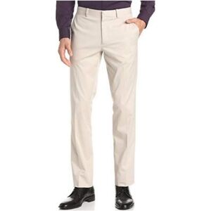 Theory Mens Dress Pants Cream White Sand 34 Waist Trouser Formal Light‎ Cotton
